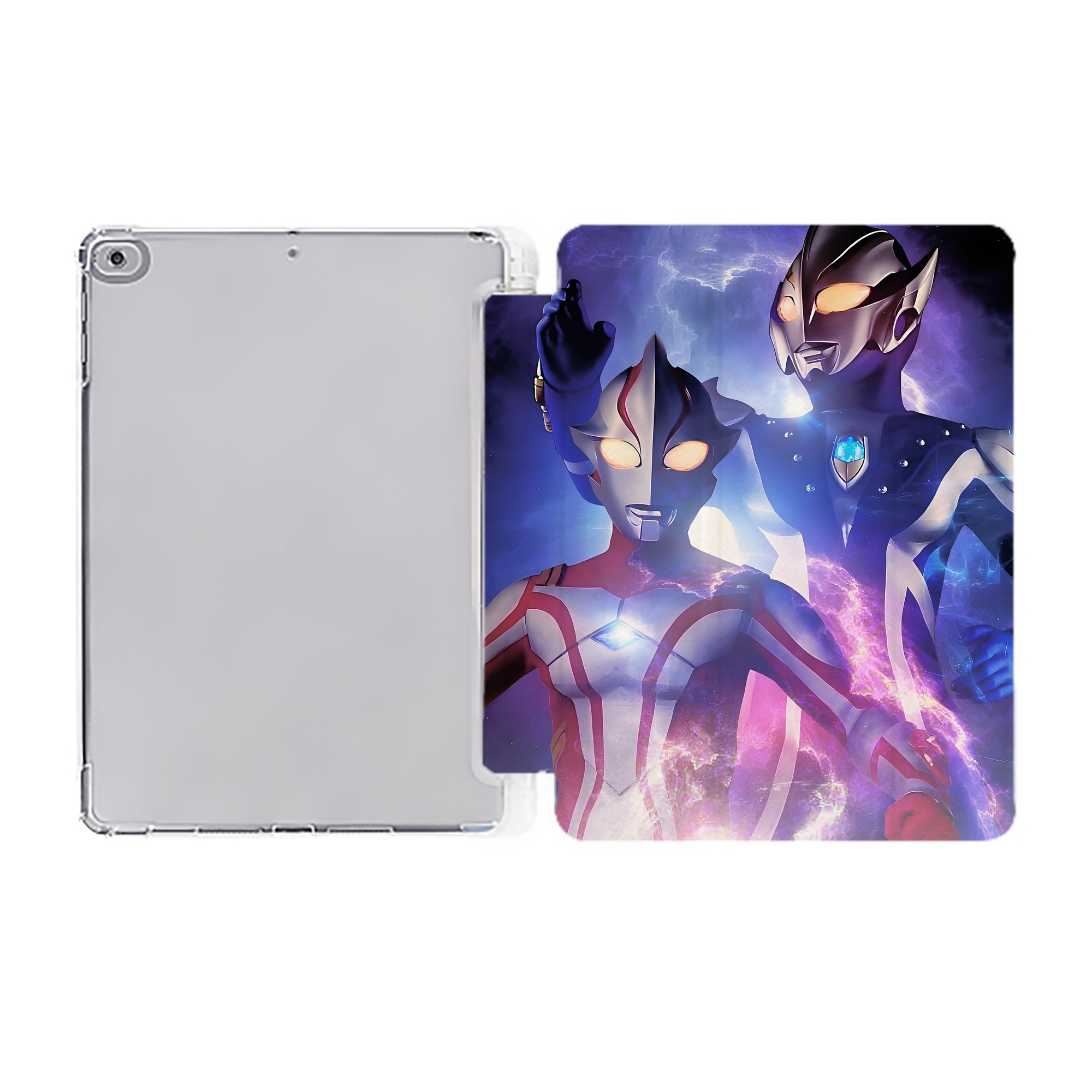 （画像用） ウルトラマン Ultraman IPad ケース ペン収納付き 三つ折りスタンド PUレザー×シリコン 対応機種9.5/10.5/10.9インチ